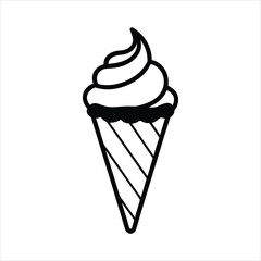 silhouette ice cream on white background