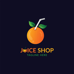 Fresh Juice Shop Logo Design  Modern Fruit Beverage and Smoothie Bar Branding Template