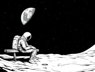 Obraz premium 月影の独り言