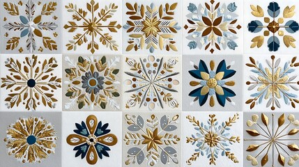 Vintage Watercolor Design with Ivory and Gold Celestial Patterns for Home Decor