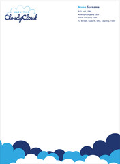 Cloud Letterhead Frame Logo Template Sky Aeroplane Air Travel Pilot Creative Dream Sleep Matrass Candy Floss Boarder Banner Isolated Network Computer Web Storage Internet Corporate Identity Modern
