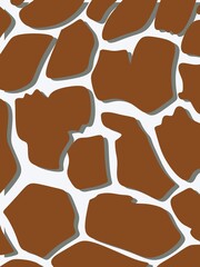A repeating pattern of irregular brown giraffe spots with gray outlines is shown.