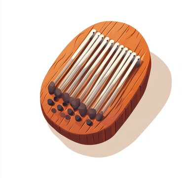 recommend clip art: Pixel Art Kalimba Wooden Musical Instrument Illustration