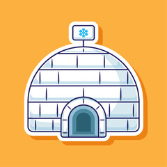 Beautiful igloo icehouse illustration cartoon vector isolated with flat style concept design