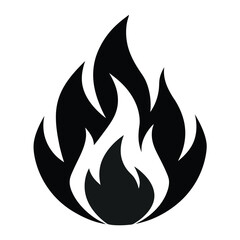 Silhouette vector fire icon