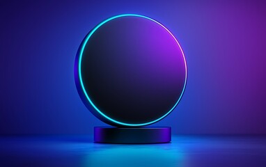 Abstract glowing circle podium