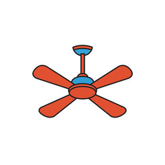 Classic Ceiling Fan Icon with Four Blades for Air Circulation