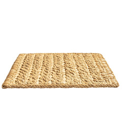 Minimalist Woven Straw Beach Mat with a Refined Design Isolated on Transparent Background