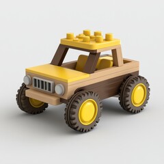 Obraz premium Yellow and Brown Toy Construction Vehicle Model with Large Wheels
