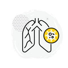Infected Lungs Vector Icon Representing Lung Inflammation