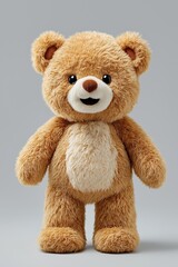 Obraz premium Soft Plush Teddy Bear Centered on Clean White Background in Studio Light