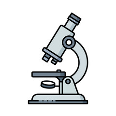 Microscope Side View Icon: Scientific Research, Laboratory Analysis, and Biology