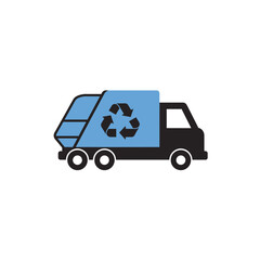 Fototapeta premium Waste Collection Truck Icon: Sustainable City Management and Resource Recovery