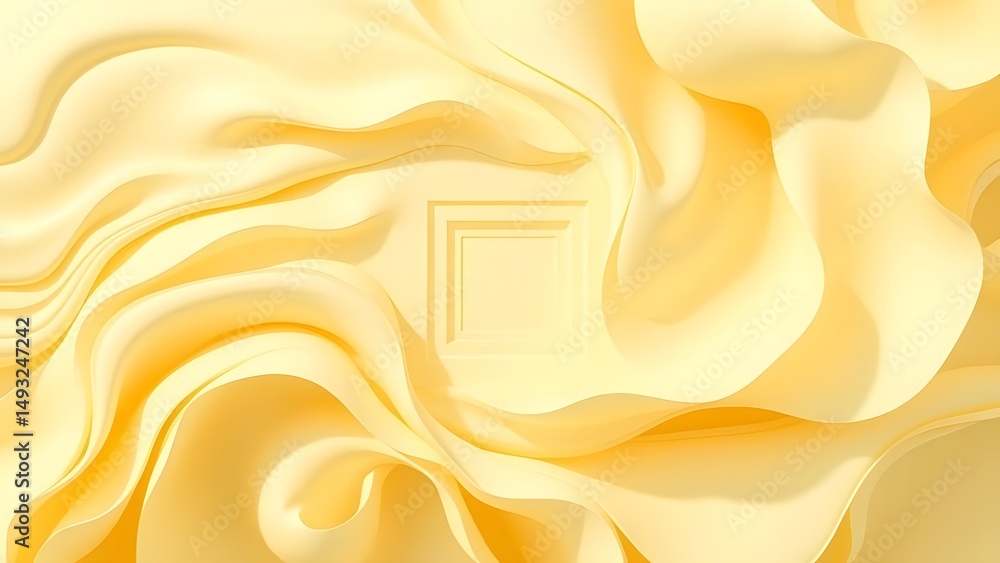 Poster abstract golden background | abstract yellow and white swirling background with a square shape in th