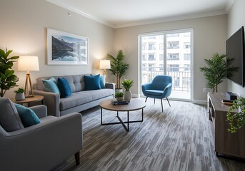 Fototapeta premium Interior living room with furniture