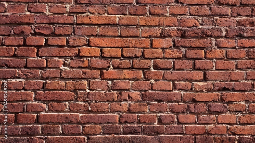 Poster high resolution red brick wall background with detailed texture and horizontal view, showcasing rust
