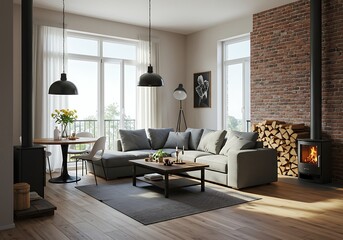 Interior view of a cozy living room