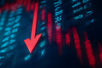 Economic Decline Shown by Red Arrow