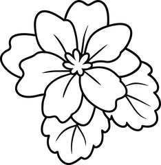 Simple Flower Line Art Botanical Illustration