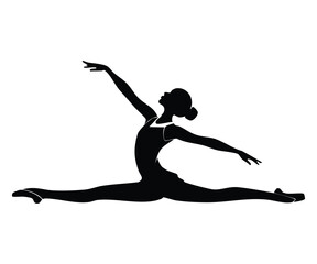 Fototapeta premium Ballet Dancer Dancing Silhouette stock illustration design