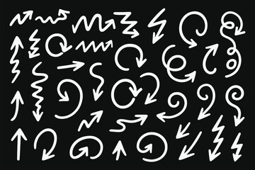 Hand drawn arrow vector set collection