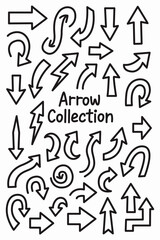 Hand drawn arrow vector set collection