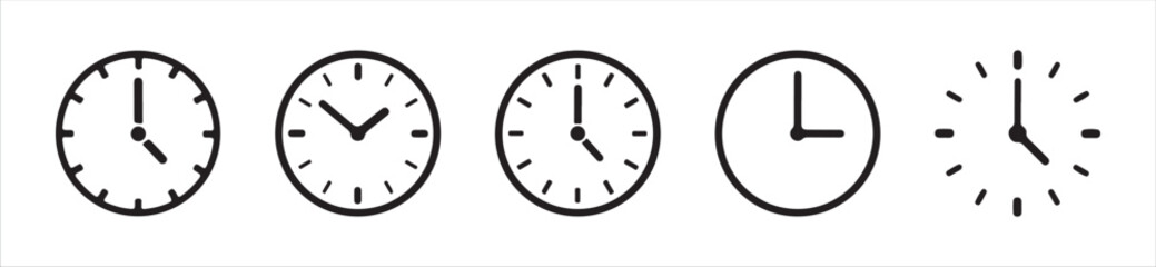 Time and clock icons set, stopwatch, timer, , time management concept, fast stopwatch line icon, Victor illustration Eps 10.