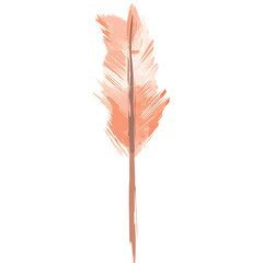 Artistic Arrow with Fluid Brushwork in Soft Apricot Isolated on Transparent Background