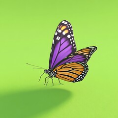 Fototapeta premium Butterfly in flight, vibrant colors