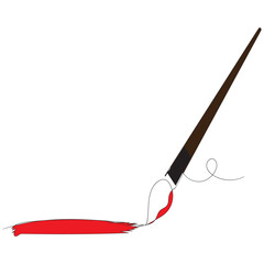 Continuous line. Paint icons paint brush sign and symbol. paint roller icon vector