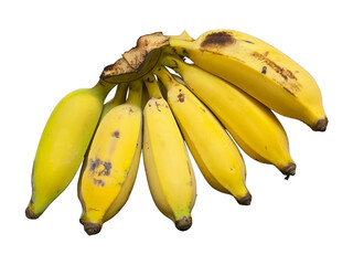 A bunch of ripe yellow bananas isolated on black