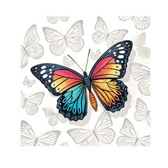 set of vector butterflies isolated
