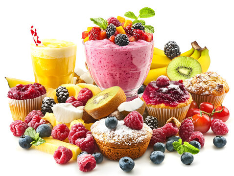 Fresh fruit salad with berries in a bowl