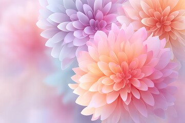 Obraz premium Pastel Pink Orange Purple Flowers Soft Focus Background