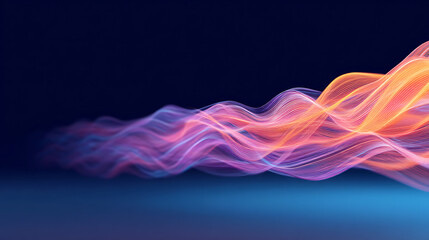 Abstract wavy shape on a black background. Generative AI 35516717 1