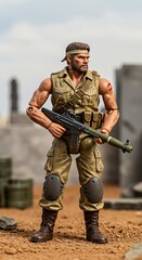 Naklejka premium Military Action Figure Soldier Holding Gun