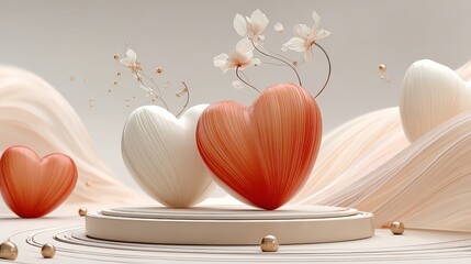 Romantic Heart-Shaped Art Display