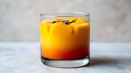 Layered Mango Passion Fruit Smoothie In Glass