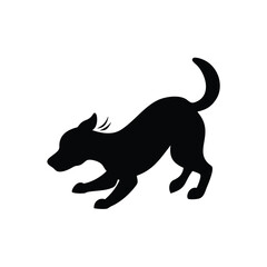 Puppy Tail Chase Pet Vector Silhouette