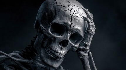 Thoughtful Human Skeleton Image