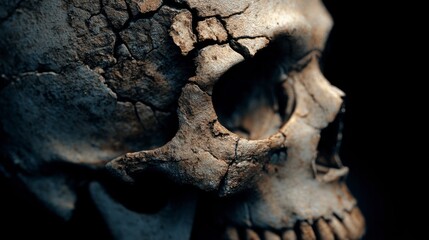 Detailed Human Skull Close-up