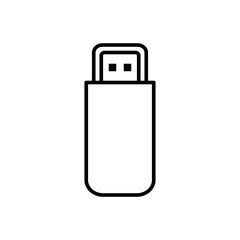 Flash Drive Icon. Flat Vector Symbol of USB Storage Device for Data and Technology.