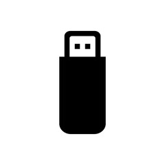 Flash Drive Icon. Flat Vector Symbol of USB Storage Device for Data and Technology.