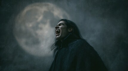 Dramatic Night Howl by Moonlight
