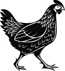 Chicken vector illustration silhouette image