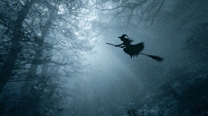 Mysterious Witch in Dark Forest