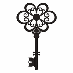 Obraz premium vector illustration of an old key