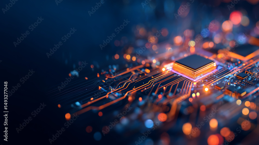 Poster circuit board background. technology and science concept. generative ai 25596121 1
