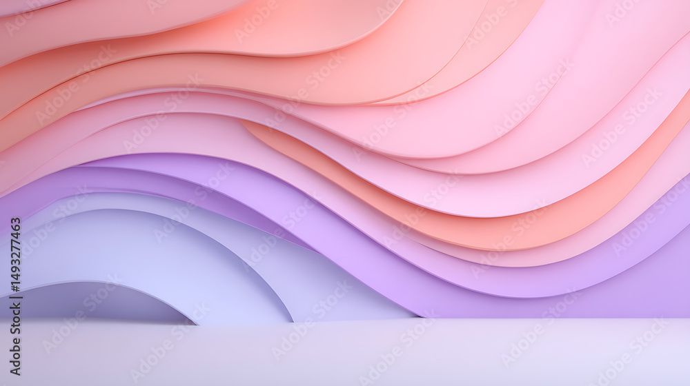 Aufkleber abstract pink and purple wave-like shapes with gradient lighting. 3d rendering 85103489 3