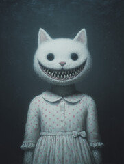 ugly, fat, white cat-woman
